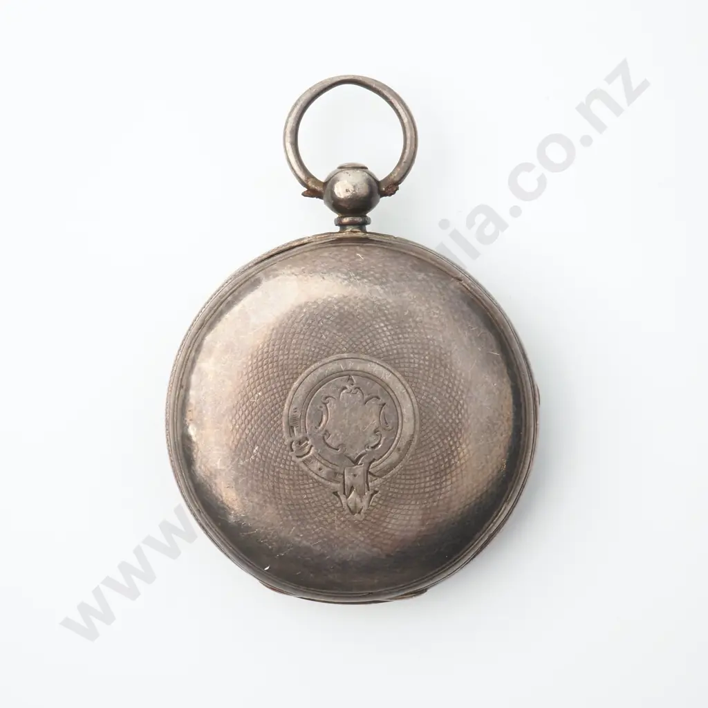 Sterling SIlver Open Face Pocket Watch w Key - J Muirhead Glasgow Image 1++