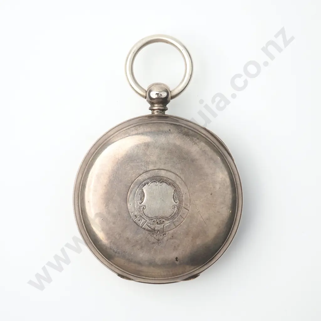 Sterling Silver English Fusee Lever Open Face Pocket Watch Image 1++