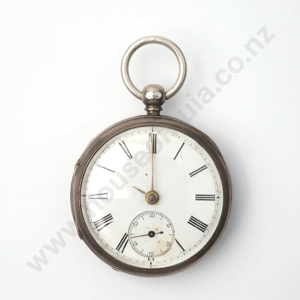 Sterling Silver English Fusee Lever Open Face Pocket Watch Image 1++