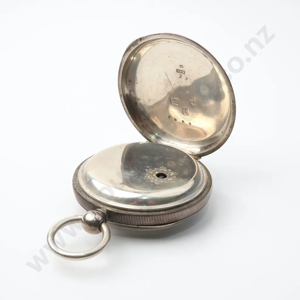 Sterling Silver English Fusee Lever Open Face Pocket Watch Image 1++