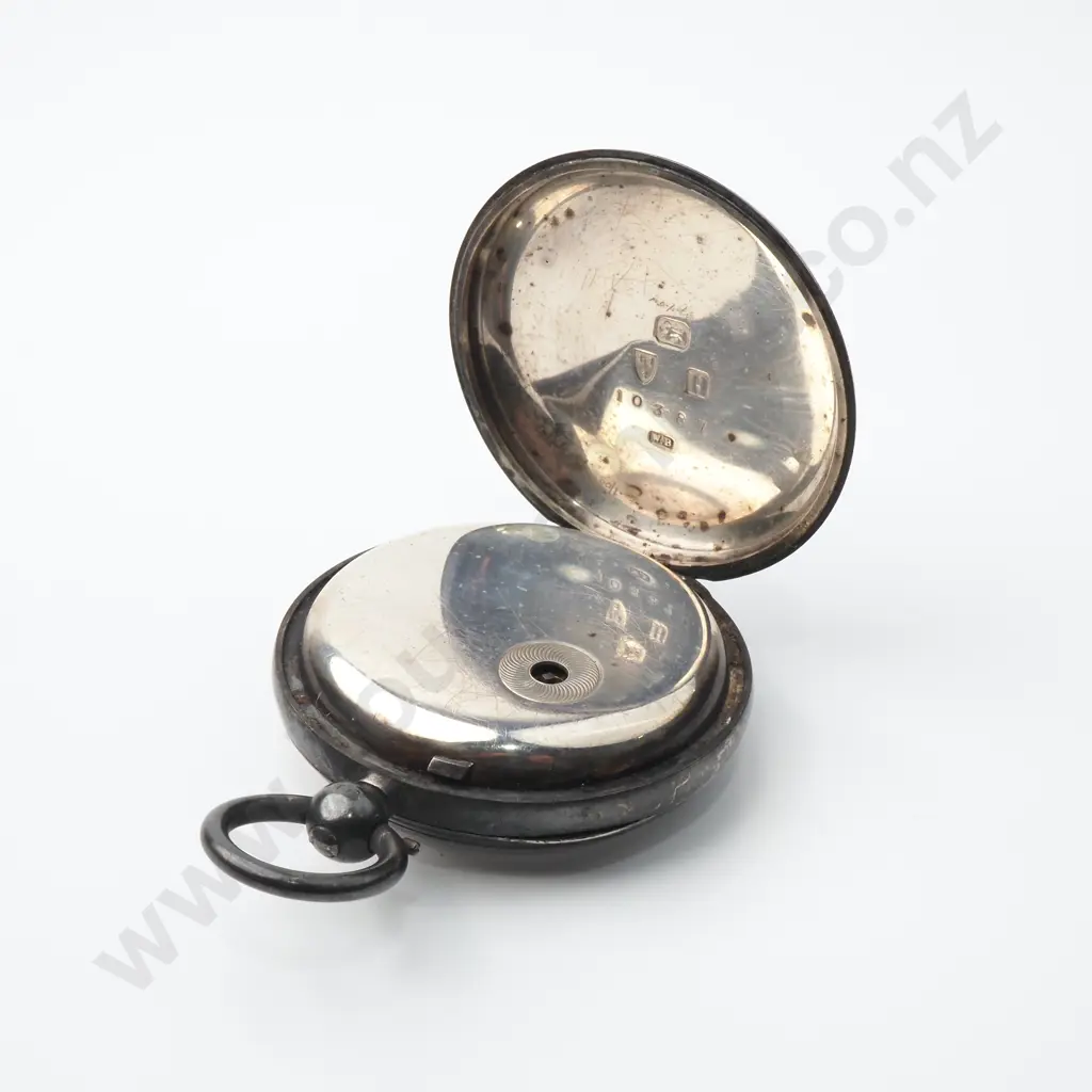 Sterling Silver Half Hunter Pocket Watch Image 1++