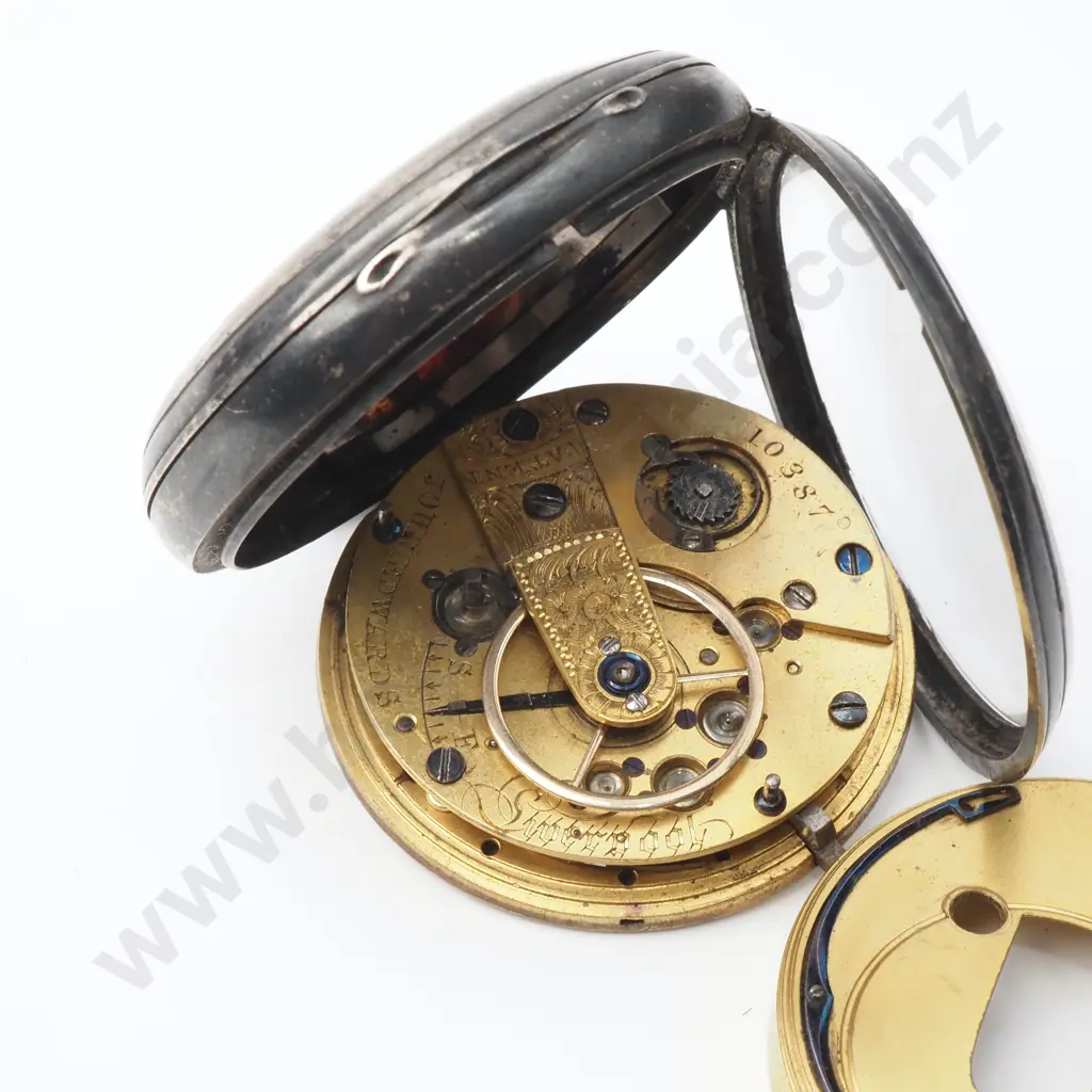 Sterling Silver Half Hunter Pocket Watch Image 1++