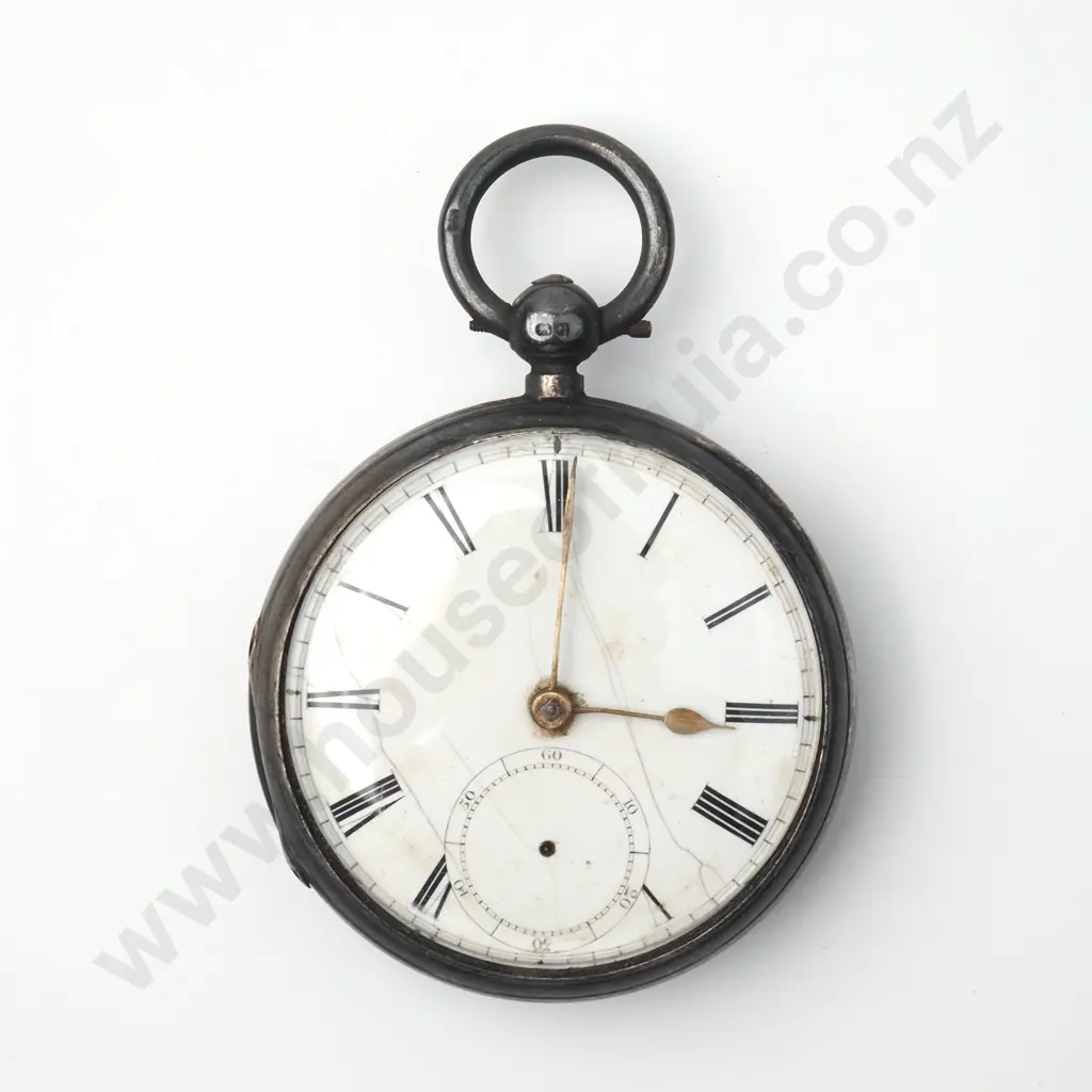Sterling Silver Half Hunter Pocket Watch Image 1++