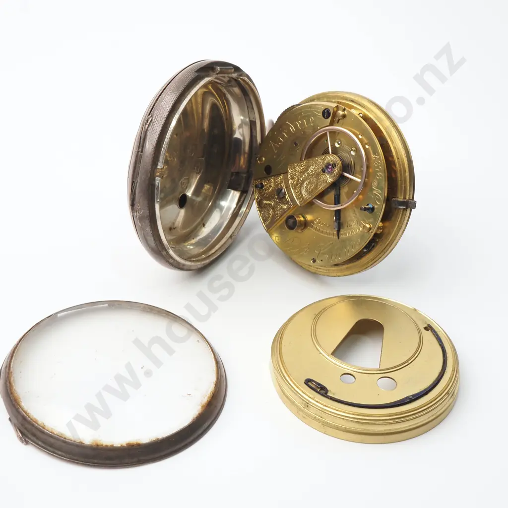 Sterling Silver Open Face Pocket Watch Image 1++