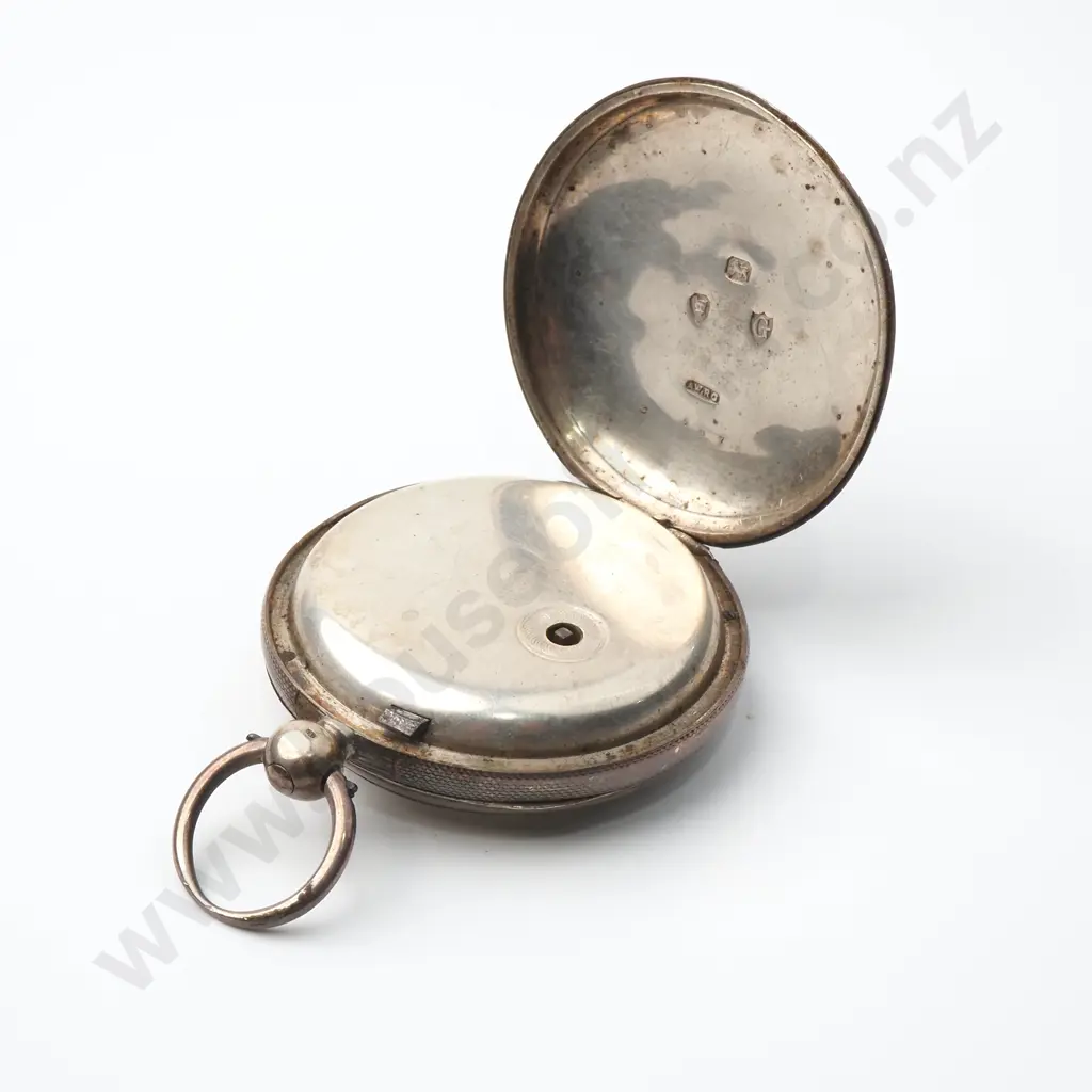 Sterling Silver Open Face Pocket Watch Image 1++