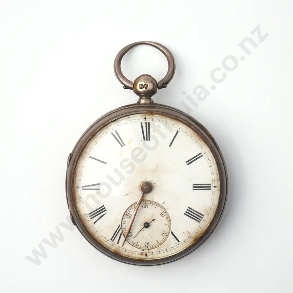 Sterling Silver Open Face Pocket Watch Image 1++