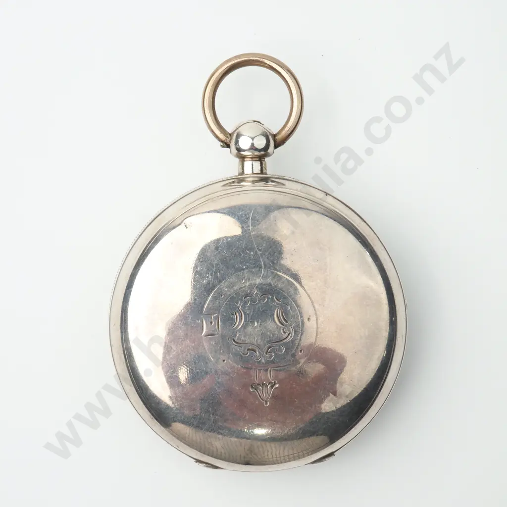 Substantial Sterling Silver Open Faced Pocket Watch w English Hallmarks 1914 Image 1++