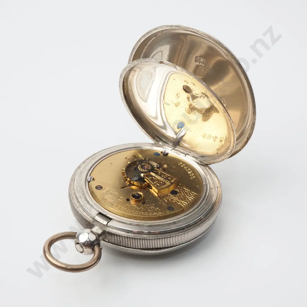Substantial Sterling Silver Open Faced Pocket Watch w English Hallmarks 1914 Image 1++