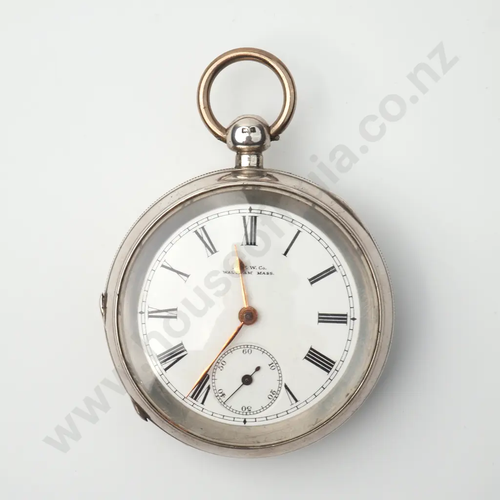 Substantial Sterling Silver Open Faced Pocket Watch w English Hallmarks 1914 Image 1++