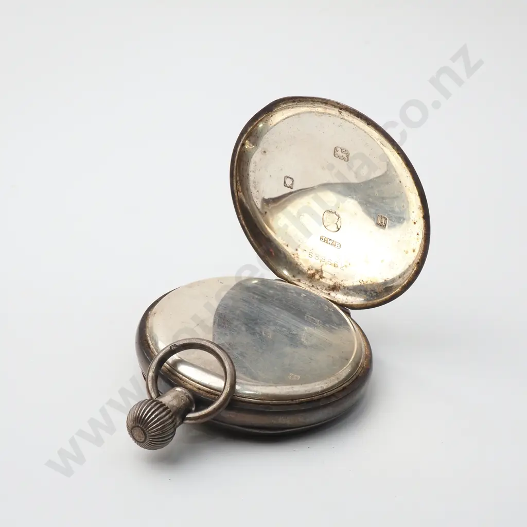 Antique Cased Sterling Silver Benson Pocket Watch Image 1++