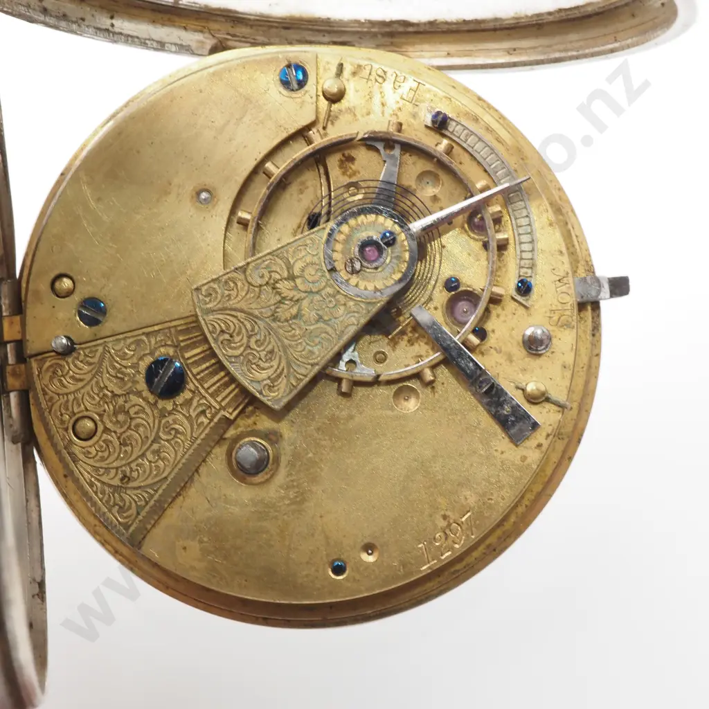 Sterling Silver English Fusee Lever  Pocket Watch Image 1++