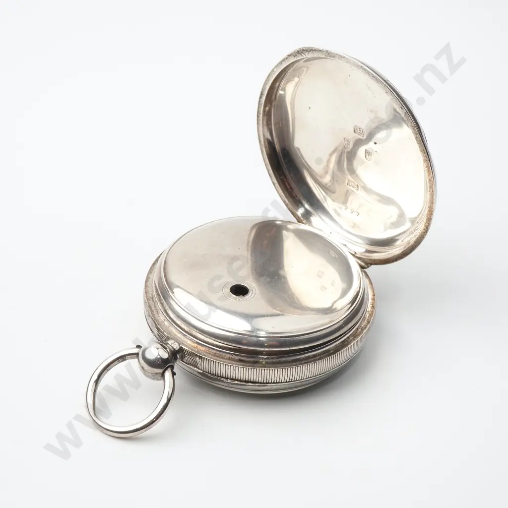 1877 Sterling Silver Open Face Pocket Watch Image 1++