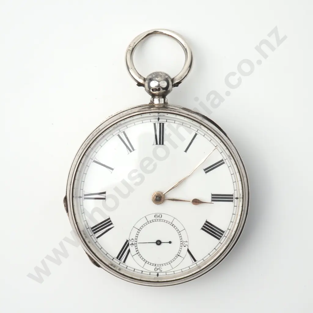 1877 Sterling Silver Open Face Pocket Watch Image 1++