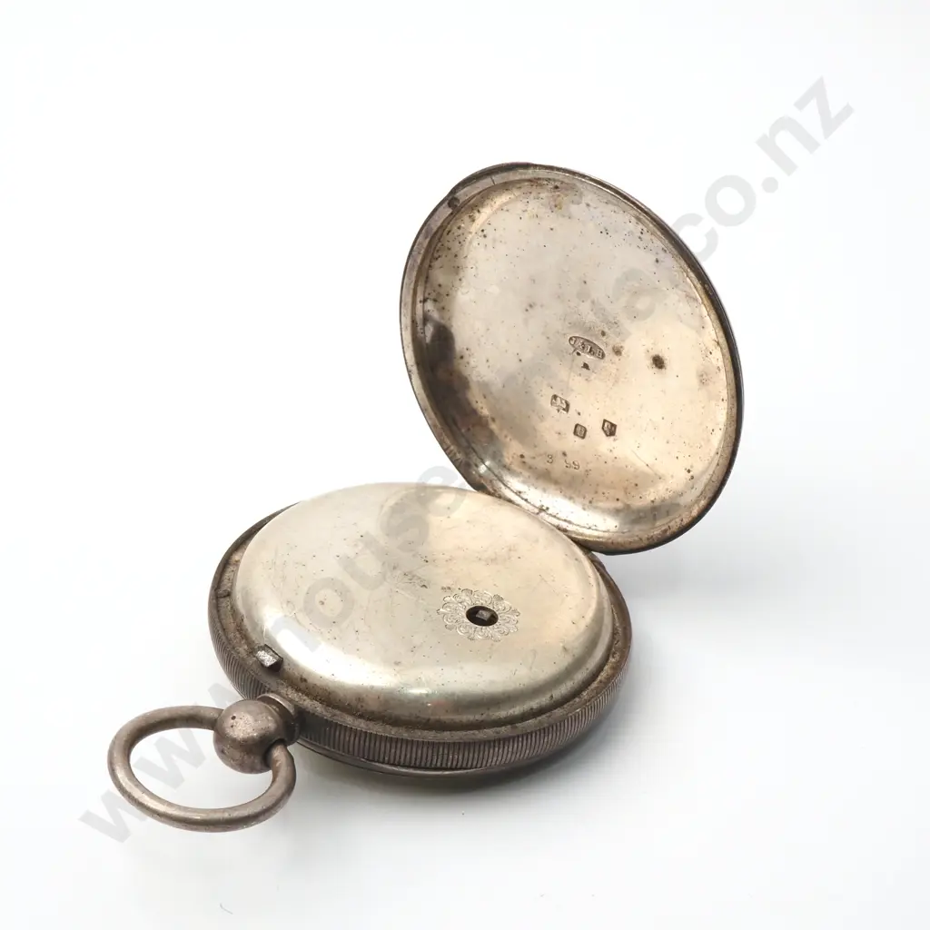 Sterling Silver Half Hunter Pocket Watch. Missing Glass  Image 1++