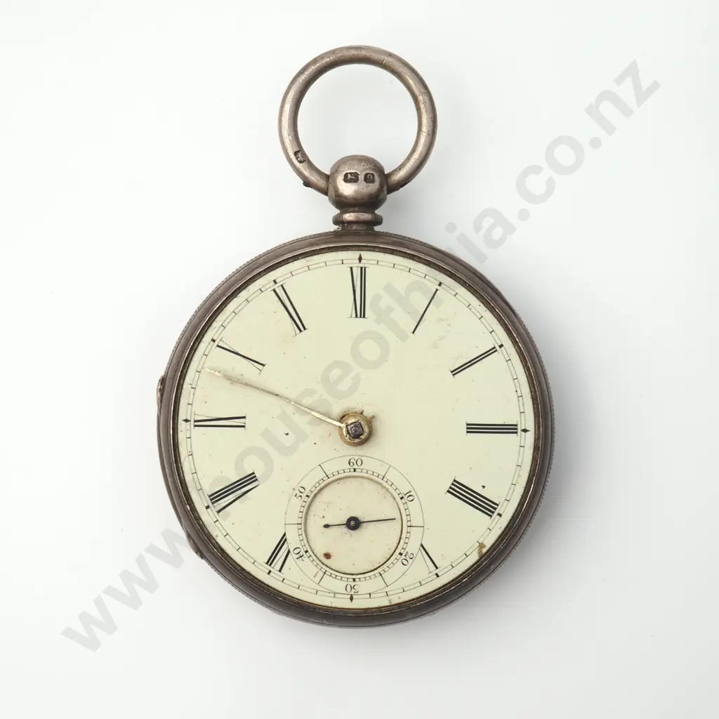 Sterling Silver Half Hunter Pocket Watch. Missing Glass  Image 1++