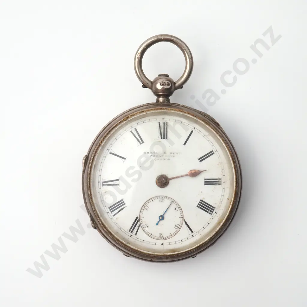 Sterling Silver English Fusee Lever Open Face Pocket Watch Image 1++