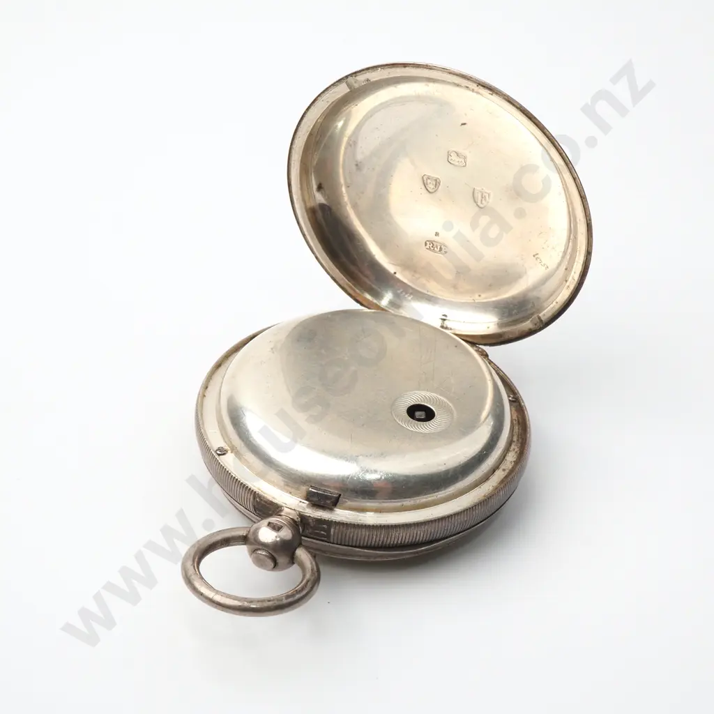 Sterling Silver English Fusee Lever Open Face Pocket Watch Image 1++