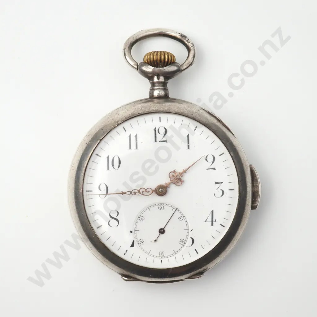 Sterling Silver Open Face Minute Repeater Pocket Watch Image 1++
