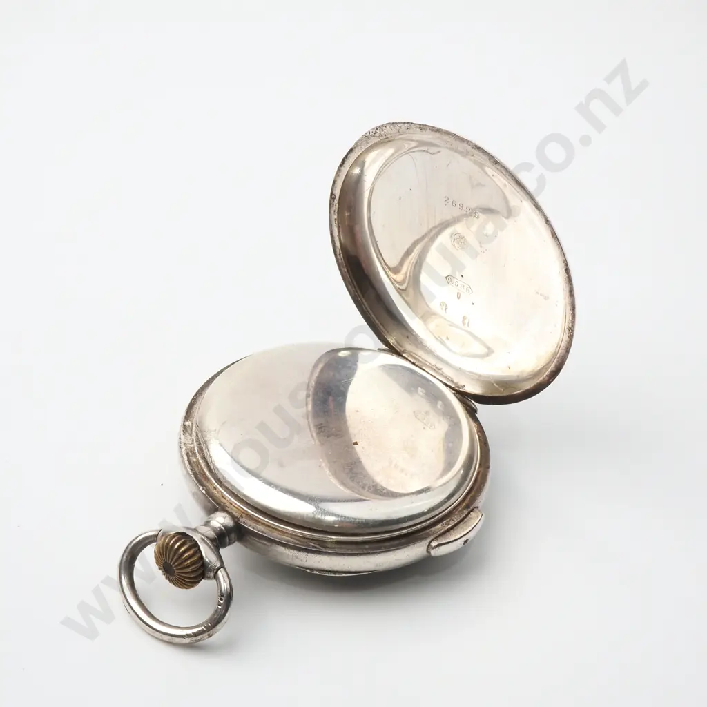 Sterling Silver Open Face Minute Repeater Pocket Watch Image 1++