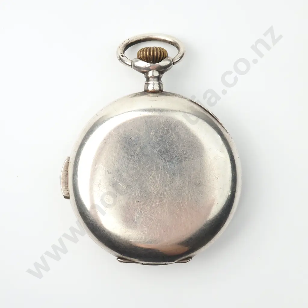Sterling Silver Open Face Minute Repeater Pocket Watch Image 1++