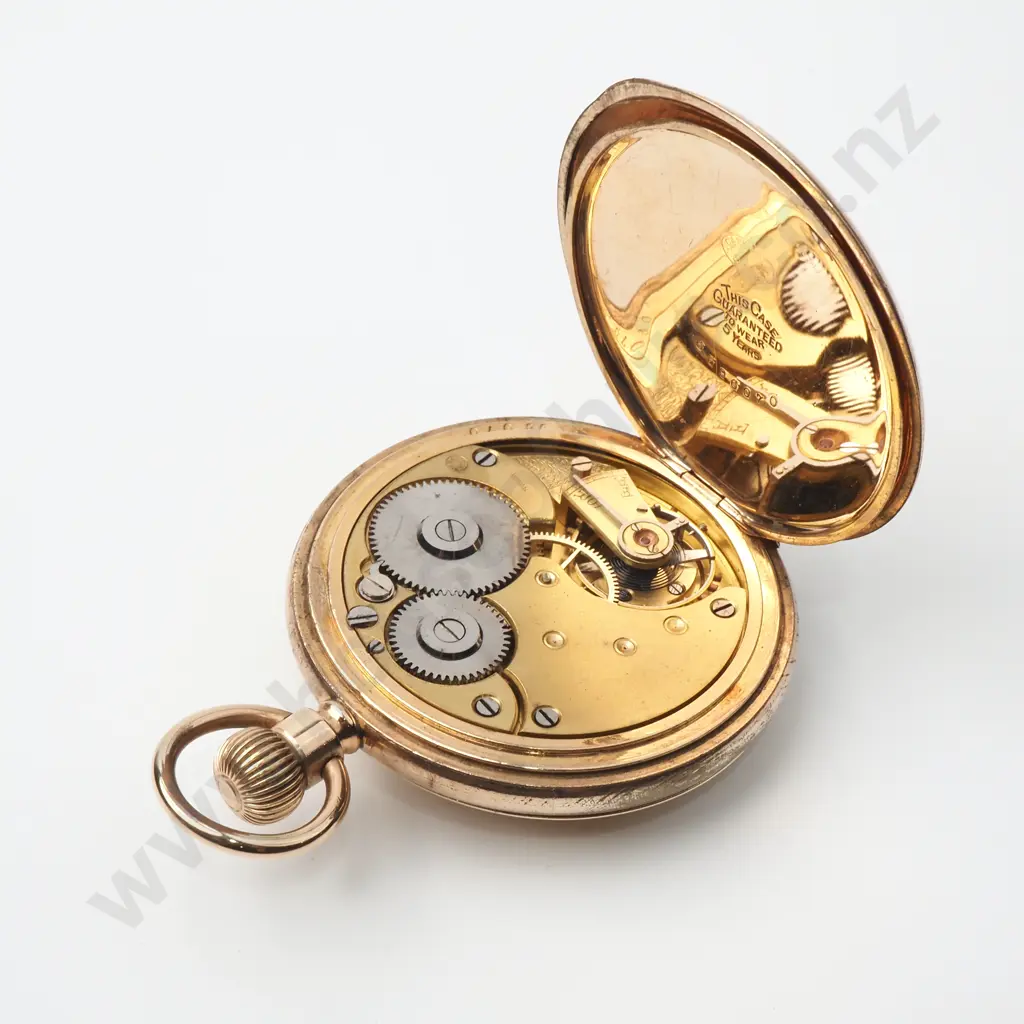 Antique Rolled Gold Omega Half Hunter Pocket Watch Image 1++