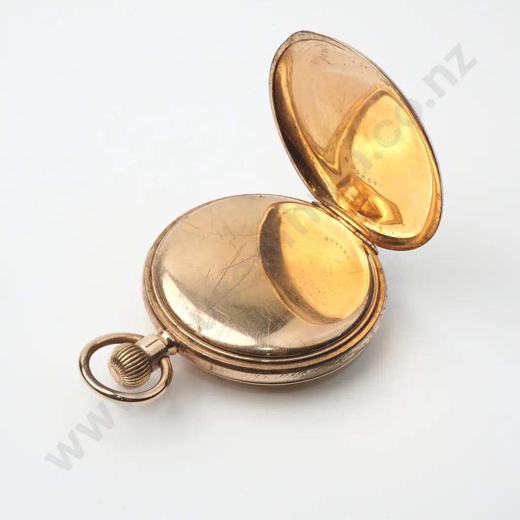 Antique Rolled Gold Omega Half Hunter Pocket Watch Image 1++