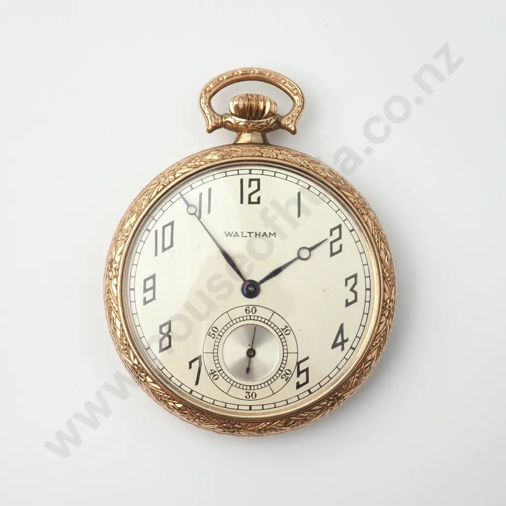 Ornate Waltham Rolled Gold Pocket Watch Image 1++