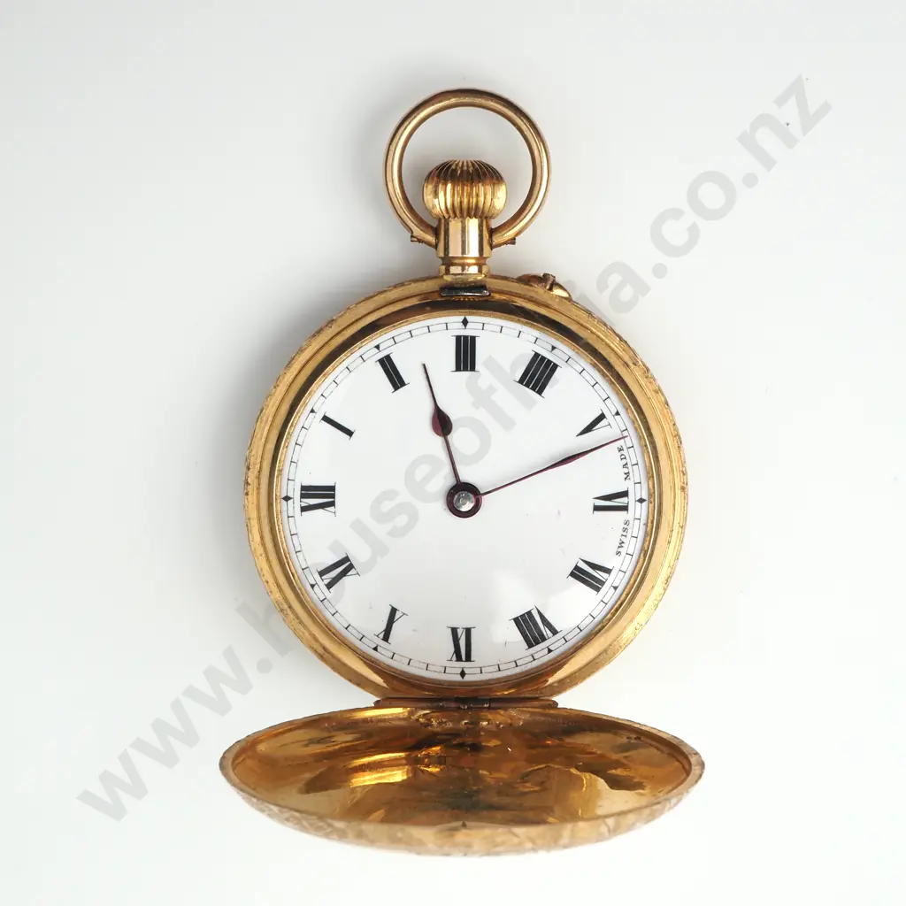 Antique 9ct Gold Pocket Watch in Invercargill Retailer Case Image 1++