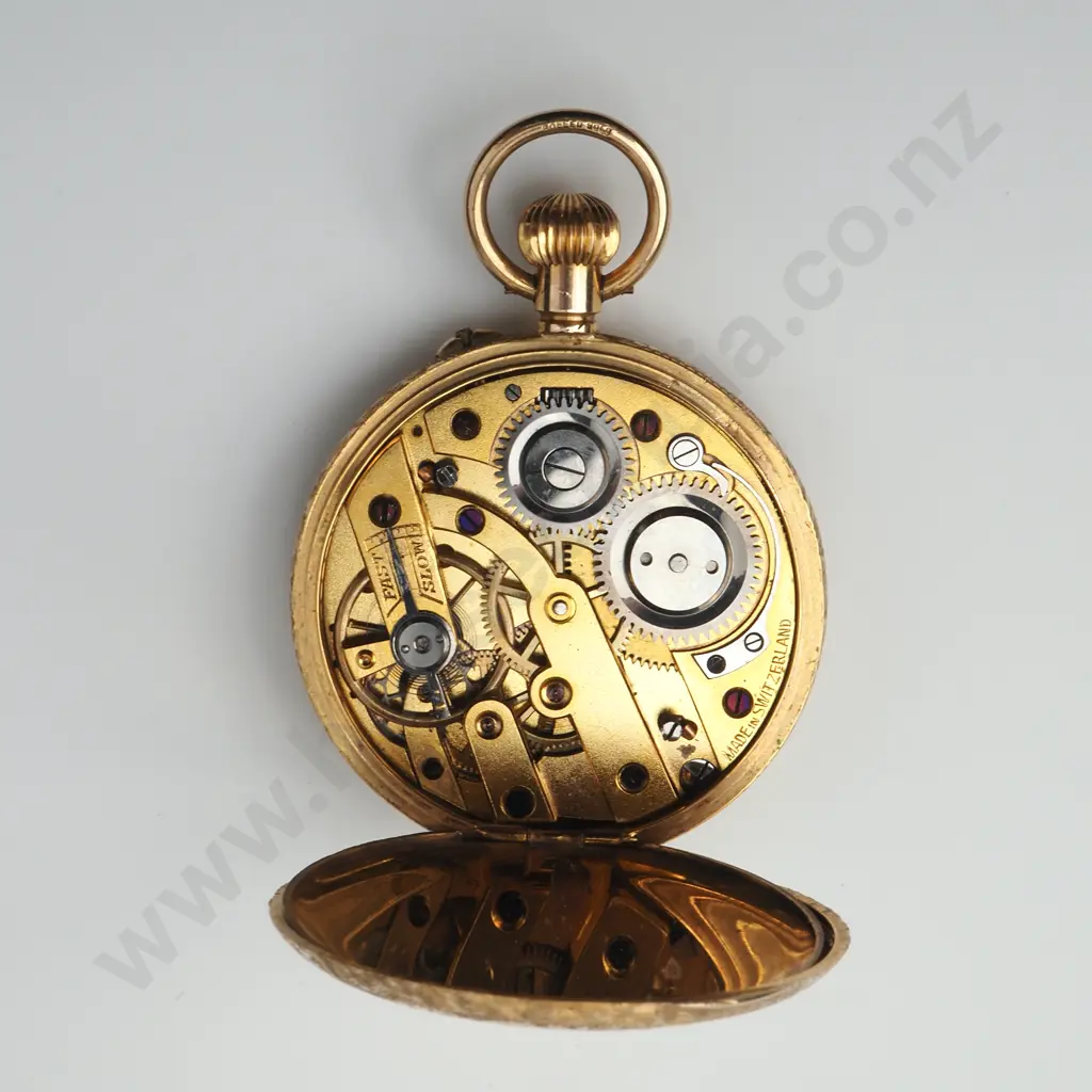 Antique 9ct Gold Pocket Watch in Invercargill Retailer Case Image 1++