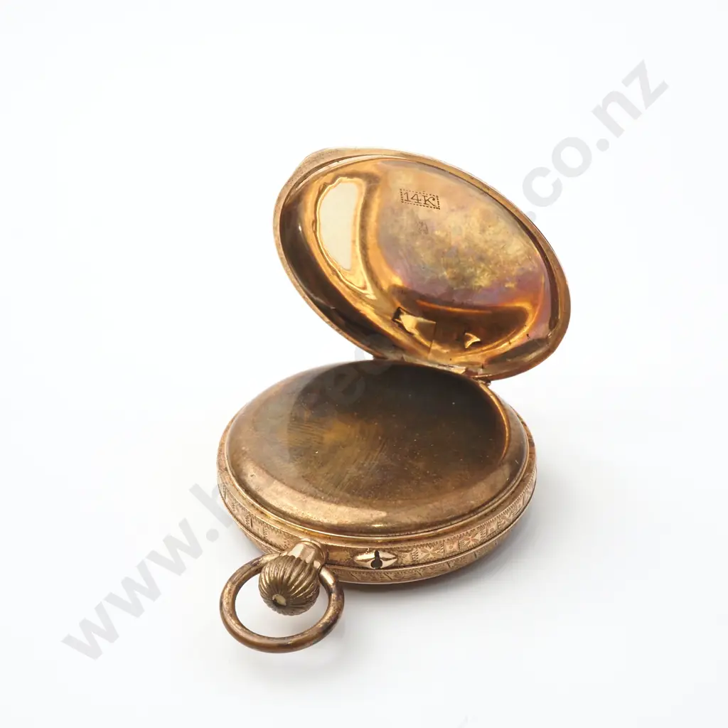 Antique 14ct Gold Pocket Watch in G T Young Case Image 1++