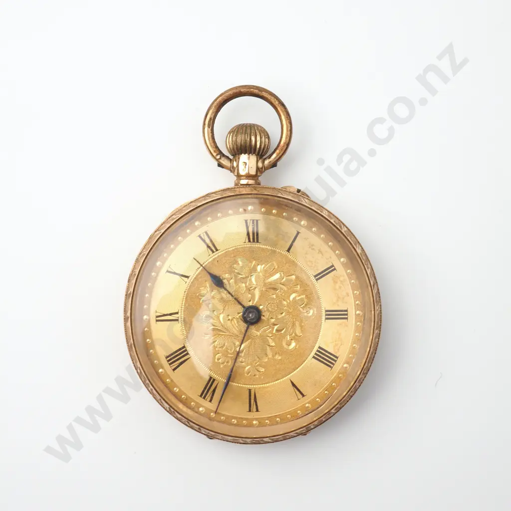 Antique 14ct Gold Pocket Watch in G T Young Case Image 1++