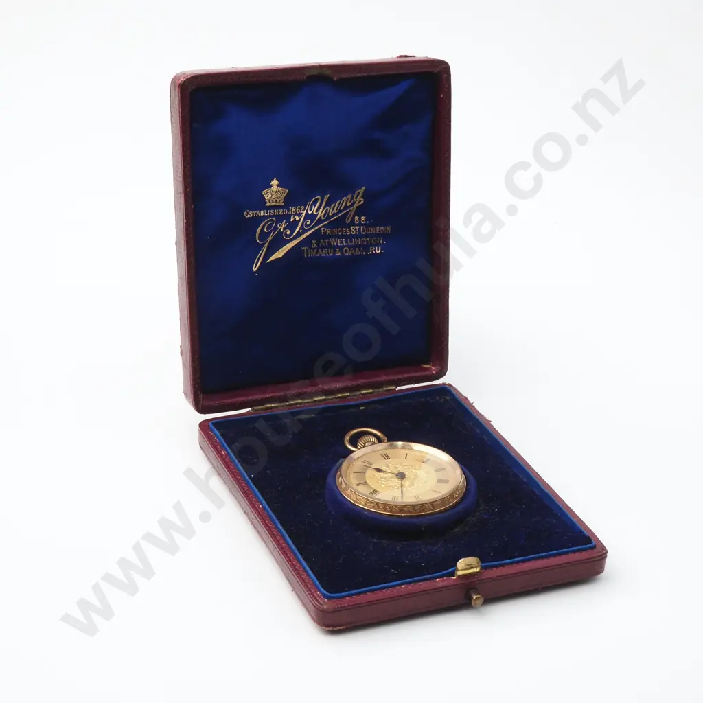 Antique 14ct Gold Pocket Watch in G T Young Case Image 1++