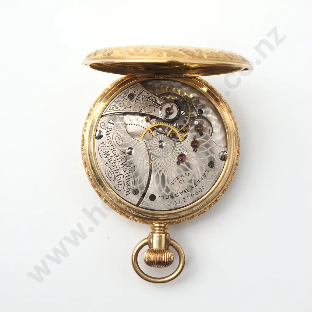 Impressive 18ct Gold Waltham Pocket Watch Image 1++