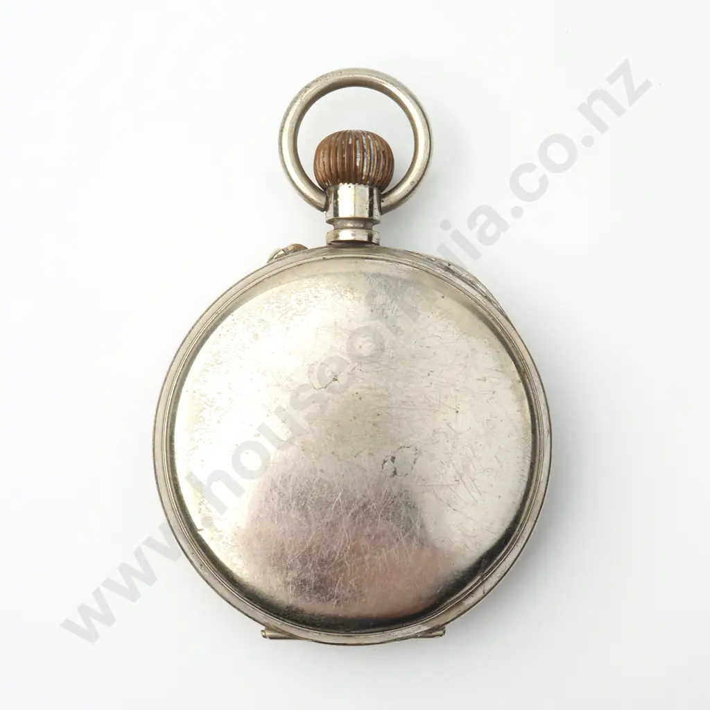 Huge Stainless Steel Stem Wind Open Face Rail Road Pocketwatch Image 1++