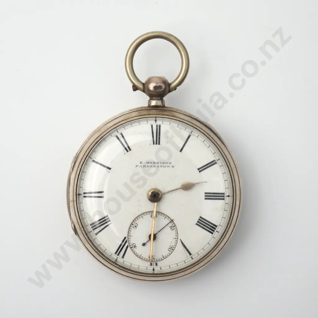 Unusual Sterling Silver Pair Case Pocket Watch by E Morrison of Parsontown Image 1++
