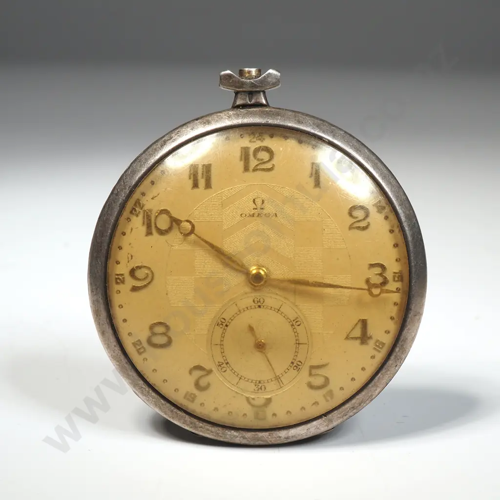 Art Deco Sterling Silver Omega Pocket Watch A/F Image 1++