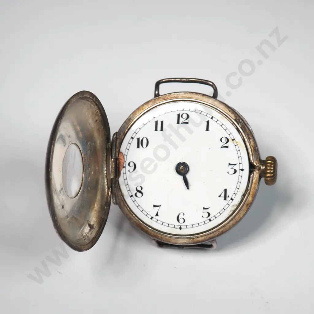 Antique Sterling Silver Rolex Wristwatch w Enamel Dial Image 1++