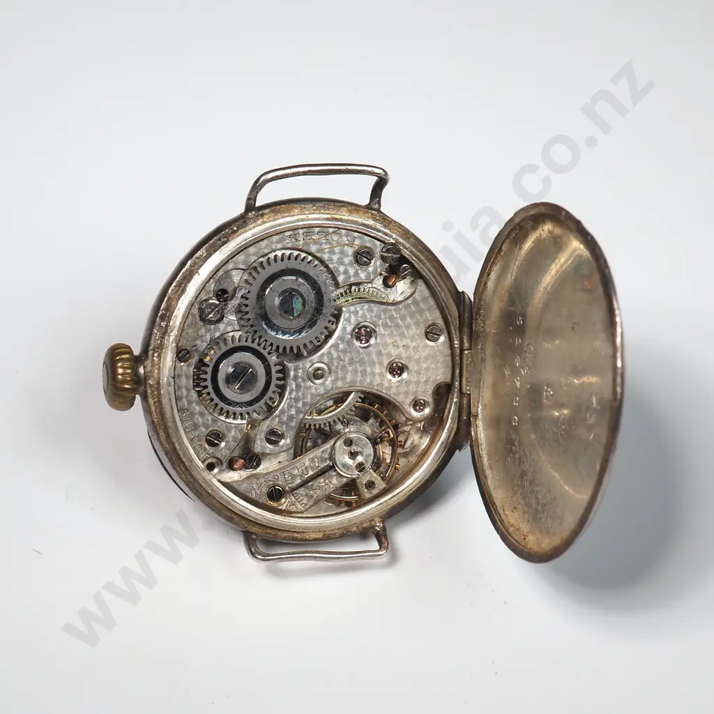 Antique Sterling Silver Rolex Wristwatch w Enamel Dial Image 1++