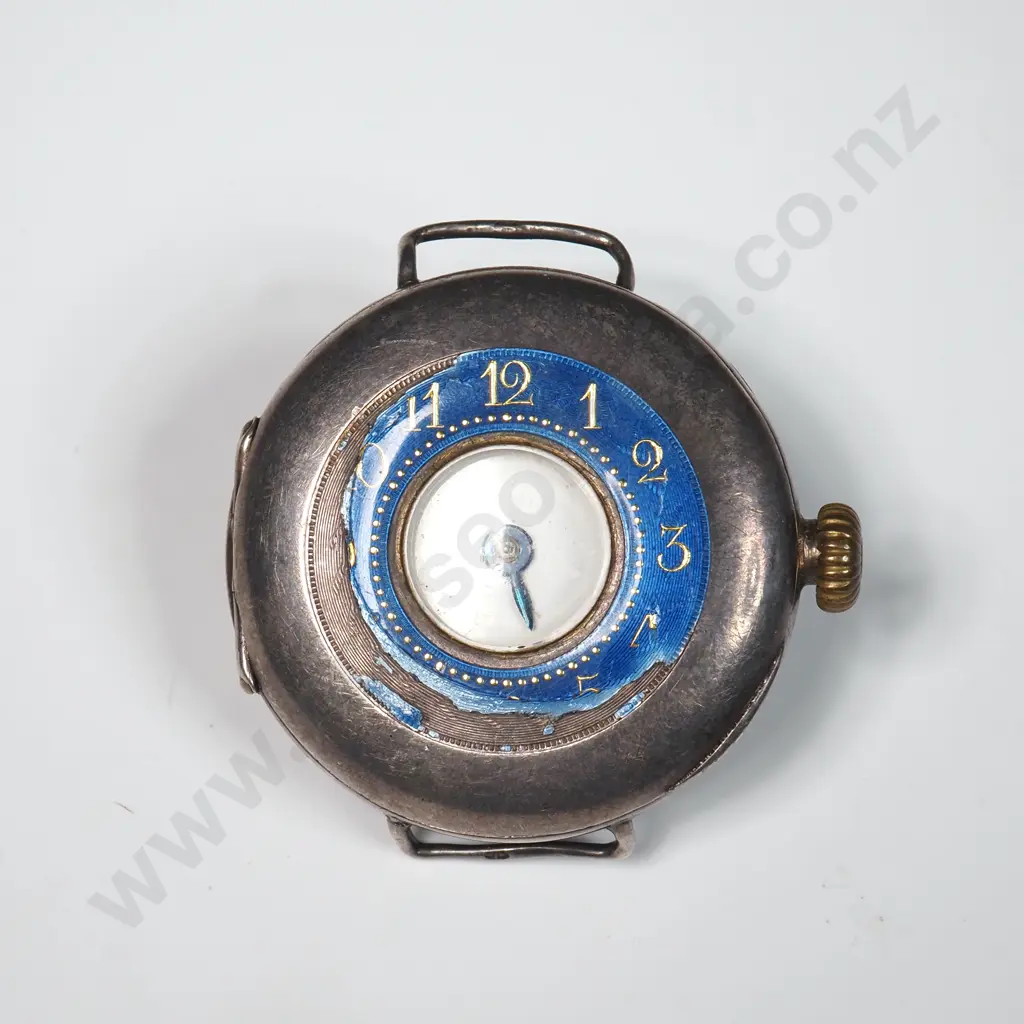 Antique Sterling Silver Rolex Wristwatch w Enamel Dial Image 1++
