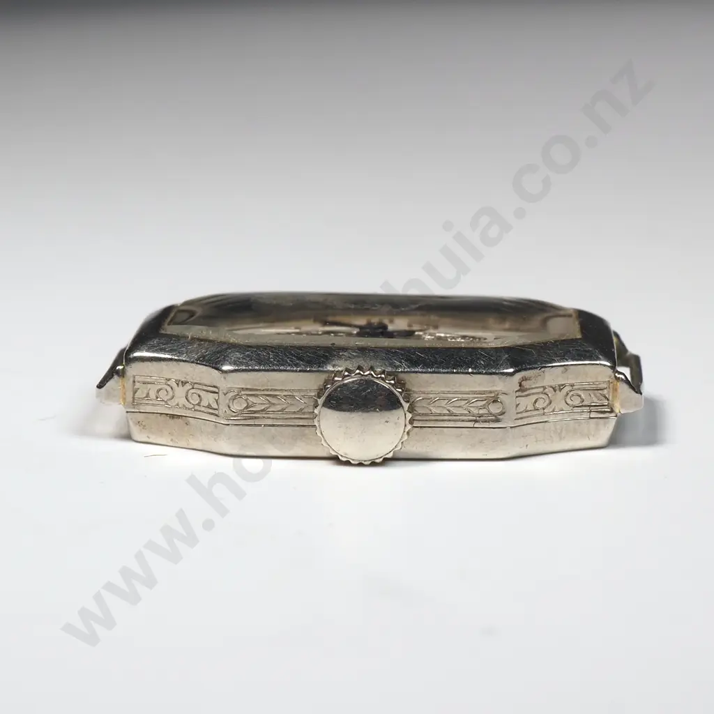 Vintage 14ct White Gold Art Deco Gruen Ladies Wristwatch Image 1++