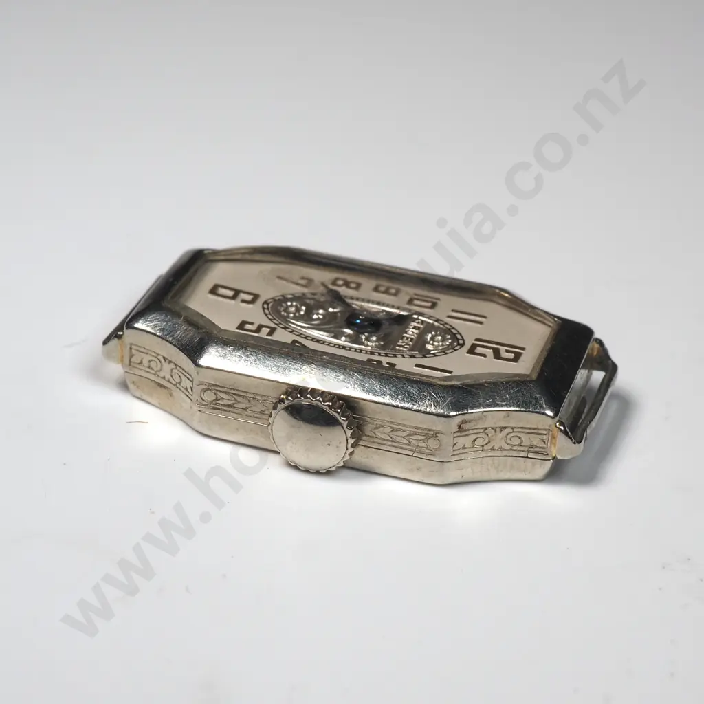 Vintage 14ct White Gold Art Deco Gruen Ladies Wristwatch Image 1++