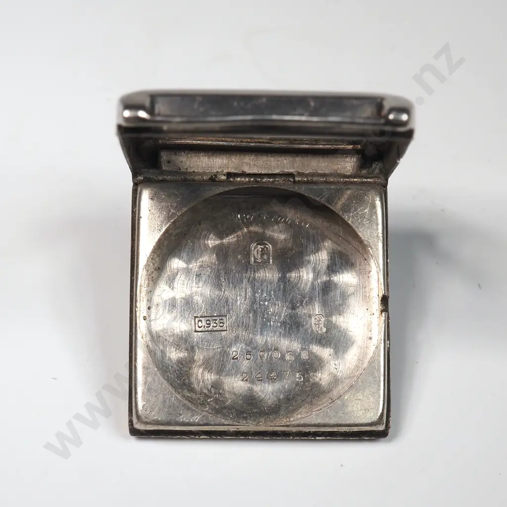 Antique Sterling Silver Square Watch Case Image 1++