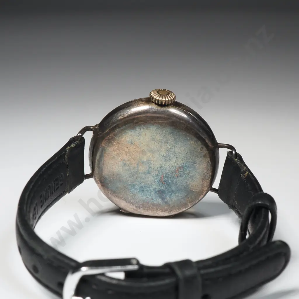 Antique Sterling Silver Trench Watch Image 1++