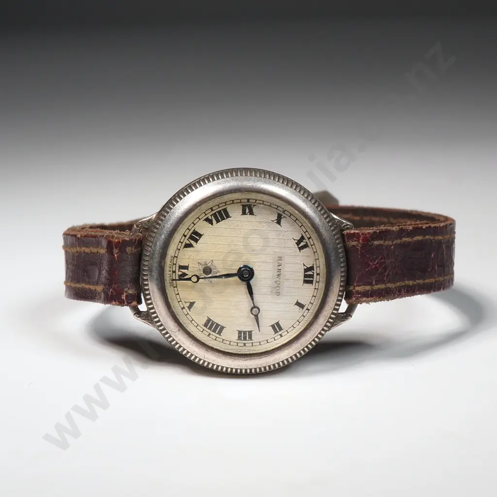 Antique Harwood Sterling Silver Trench Watch Image 1++