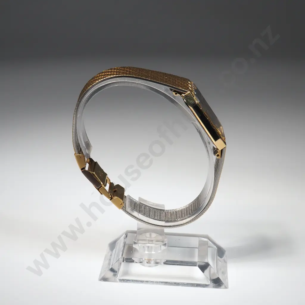 Gold-Plated Tank Style Orient Quartz Wristwatch Image 1++