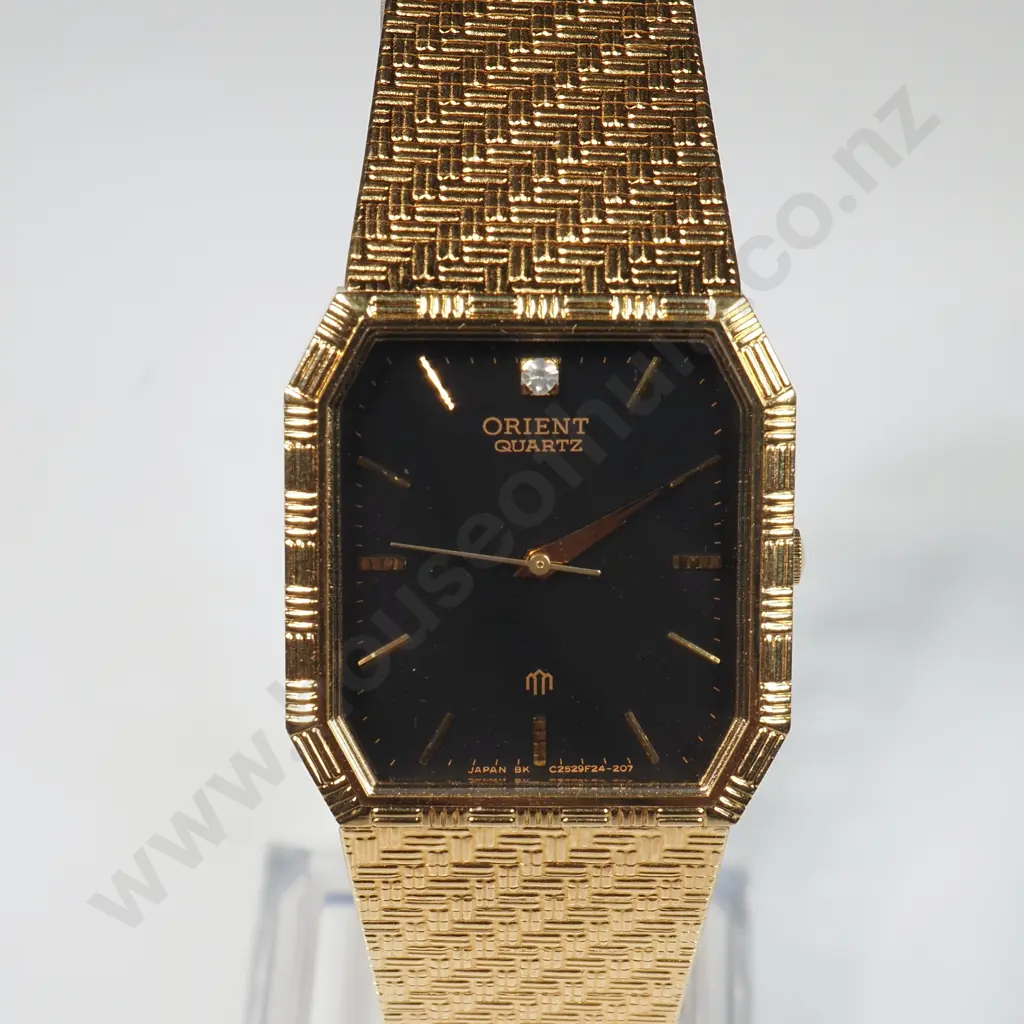 Gold-Plated Tank Style Orient Quartz Wristwatch Image 1++
