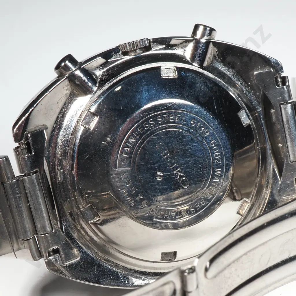 Vintage Seiko Automatic Chronograph - Black Faced Pogue w Genuine Z Bracelet Image 1++