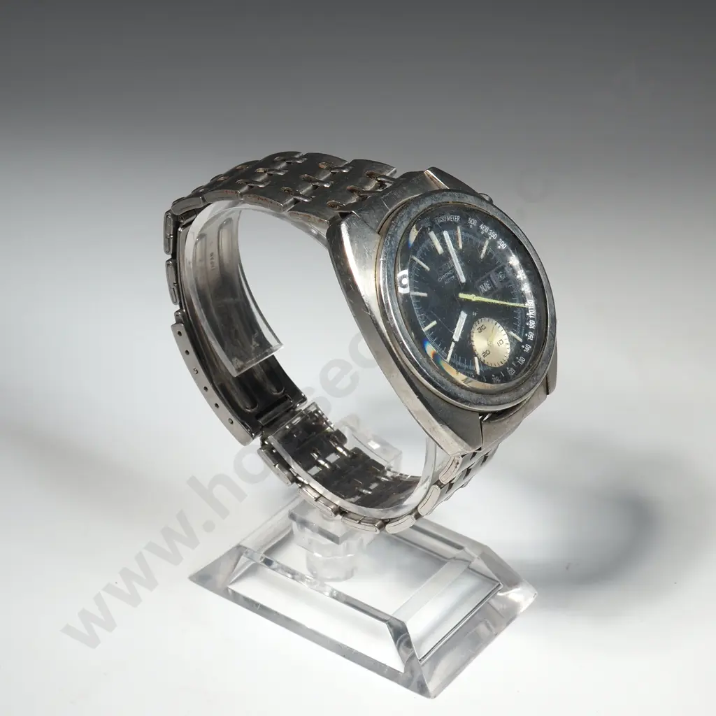 Vintage Seiko Chronograph Automatic Gents Stainless Steel Wristwatch Image 1++