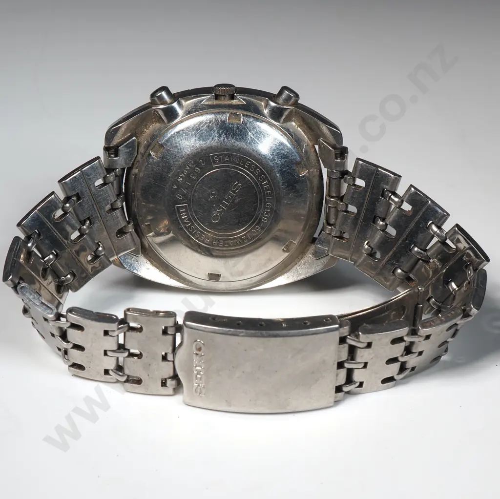 Vintage Seiko Chronograph Automatic Gents Stainless Steel Wristwatch Image 1++
