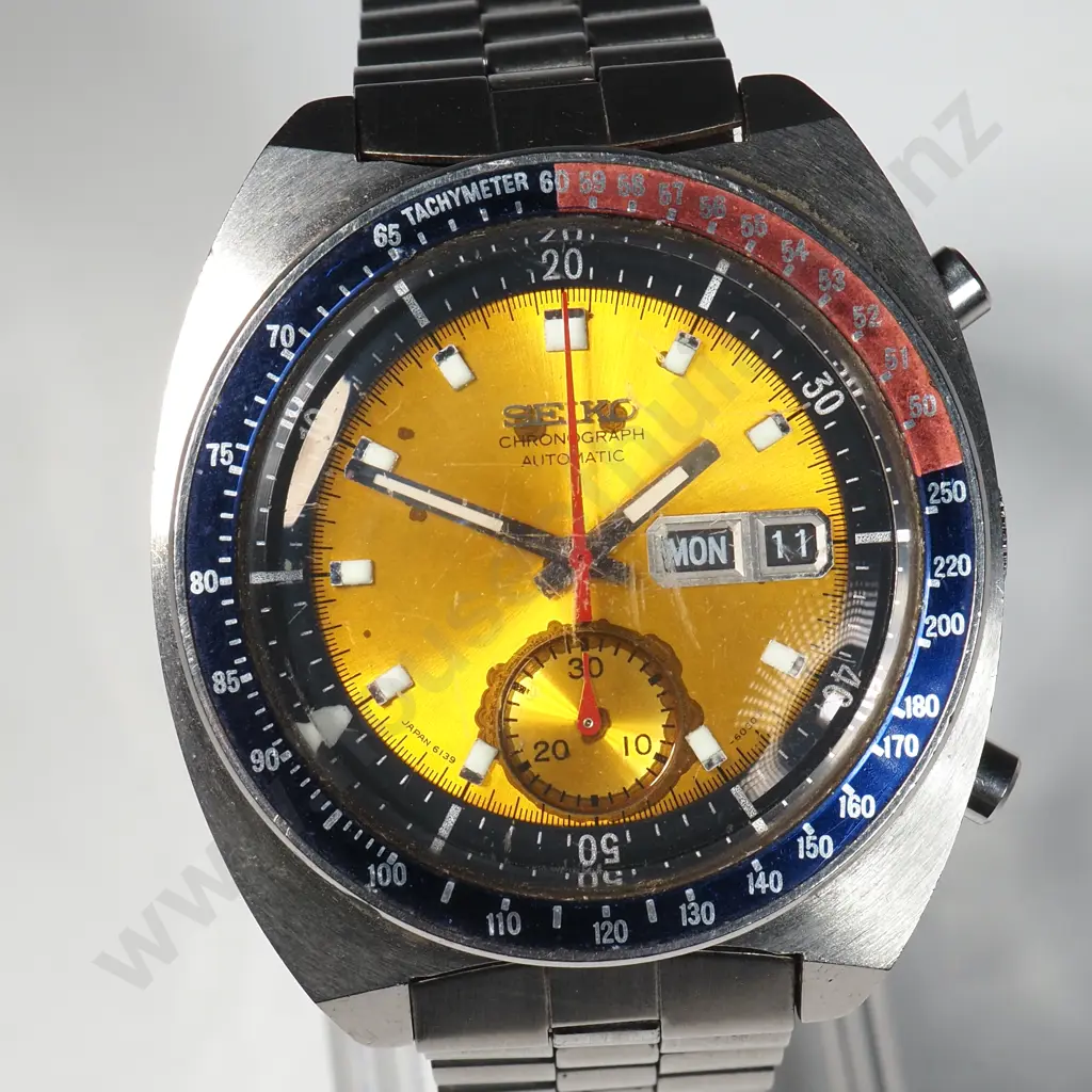 Vintage Seiko Automatic Chronograph Wristwatch Pogue: Model 6139-6002 Image 1++
